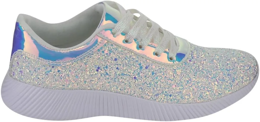 Nature Breeze Rosemarie-01 Womens Metallic Sparkling Bling Glitter Bomb Fashion Sneaker
