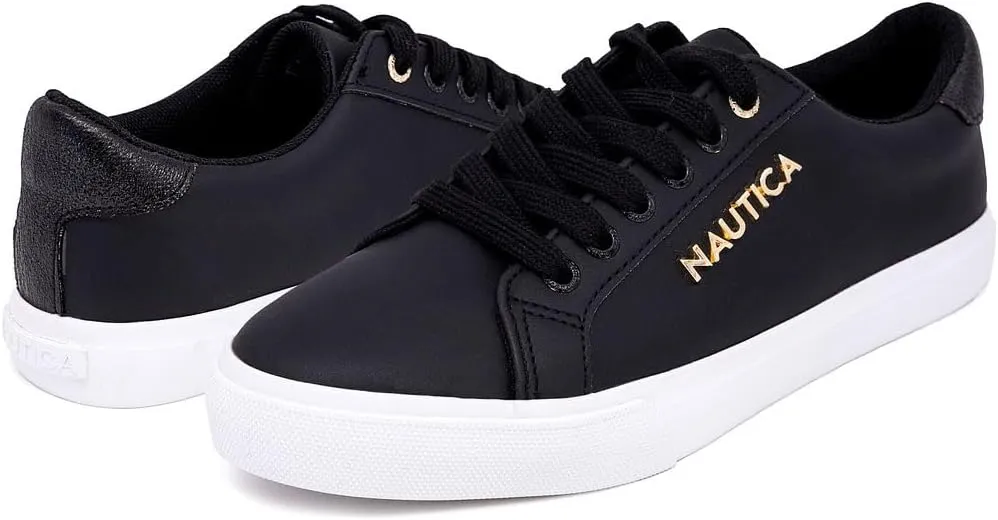 Nautica Women's Fashion Court Sneakers - Lace-Up Casual Tennis Shoes for Ladies