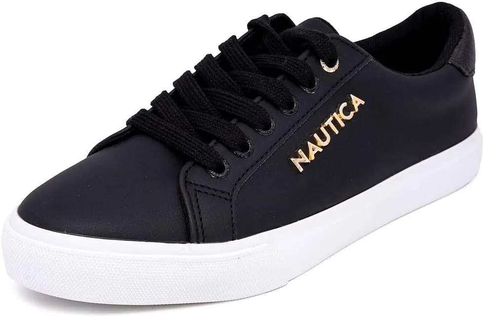 Nautica Women's Fashion Court Sneakers - Lace-Up Casual Tennis Shoes for Ladies