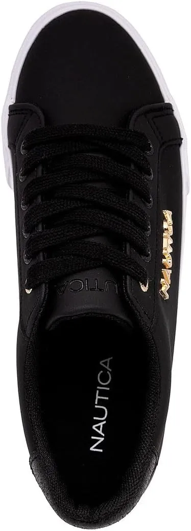 Nautica Women's Fashion Court Sneakers - Lace-Up Casual Tennis Shoes for Ladies