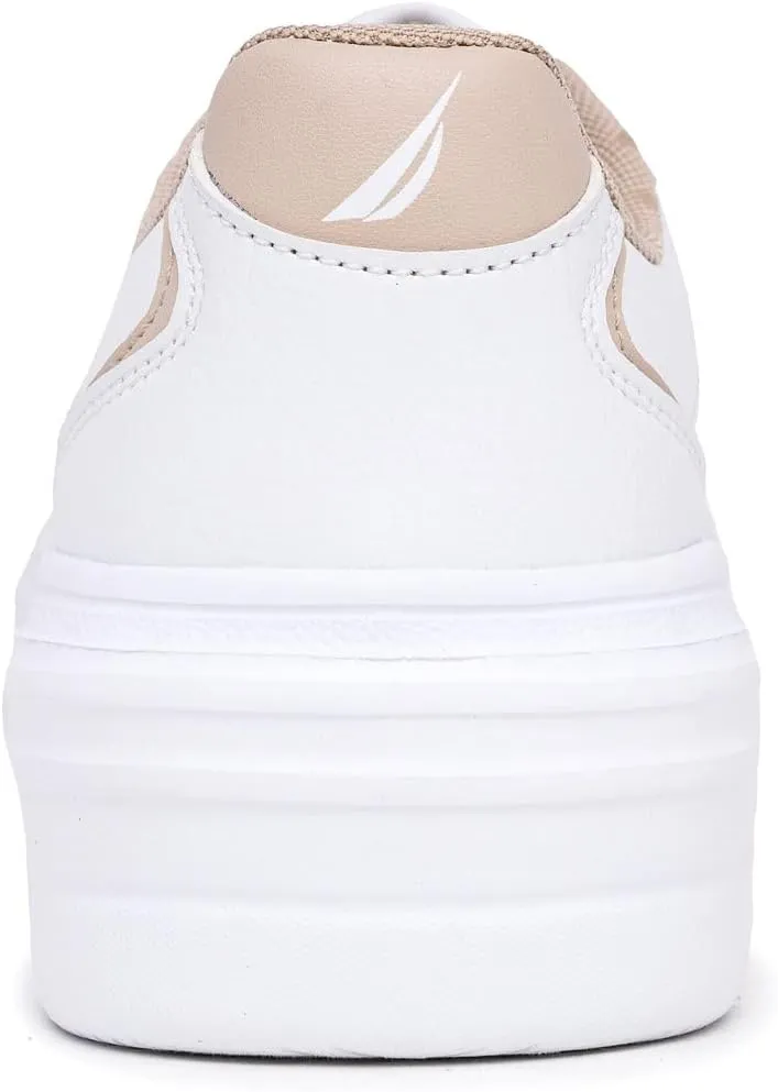 Nautica Women’s Lace-Up Fashion Sneakers – Low-Top Casual Walking & Tennis Shoes with Platform or Regular Heel