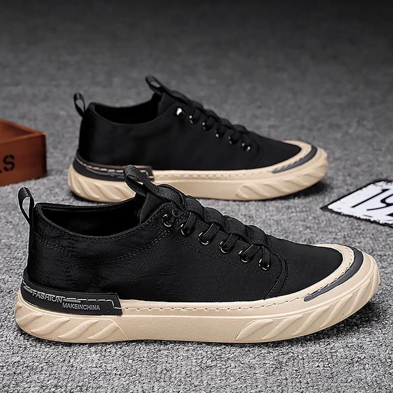 Non Slip Work Sport Shoes for Men Trendy Versatile Shoes Casual Versatile Canvas Arch Business Casual Shoe Men