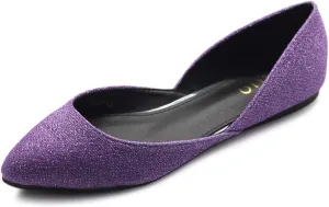 Ollio Women's Shoes Glitter Casual Comfort Light Pointed Toe Ballet Flats F112