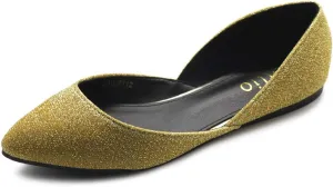 Ollio Women's Shoes Glitter Casual Comfort Light Pointed Toe Ballet Flats F112