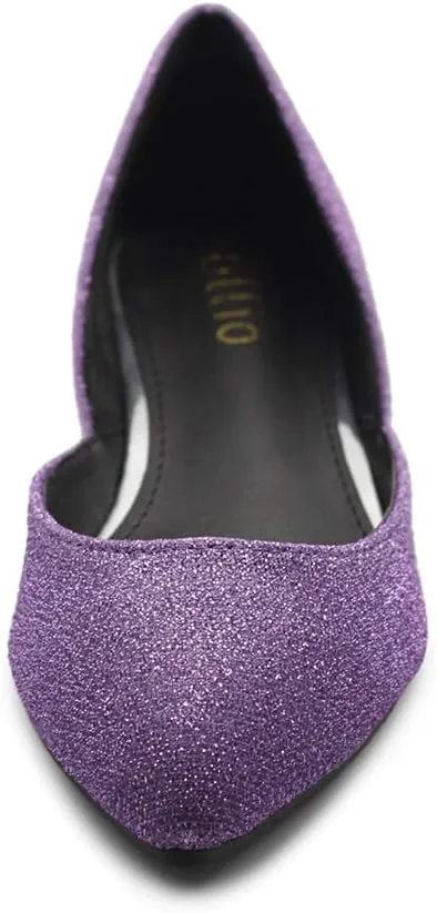 Ollio Women's Shoes Glitter Casual Comfort Light Pointed Toe Ballet Flats F112
