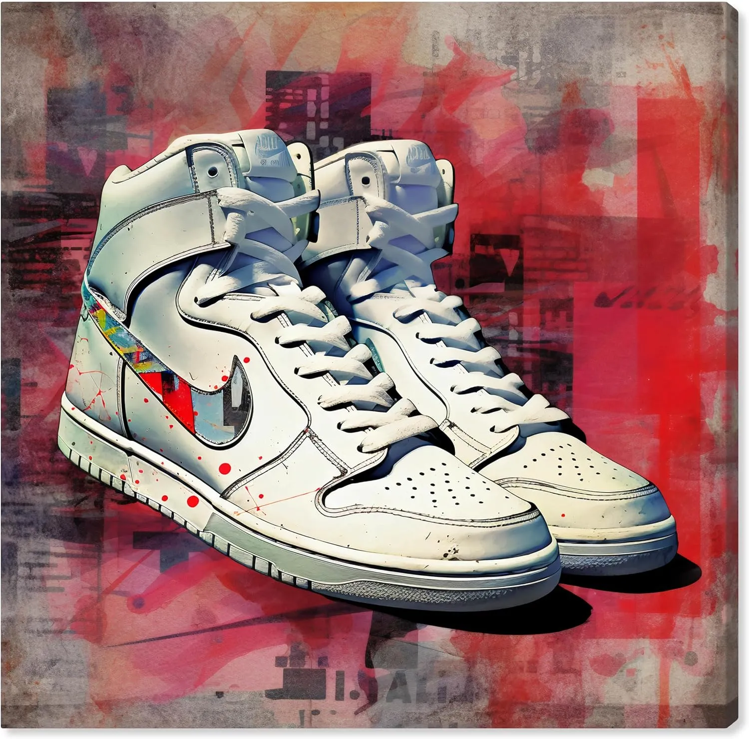 On Display Sneakers Modern Sneaker Art Prints Canvas Wall Art by Notoriart, Gallery Wrapped, 12"x12"