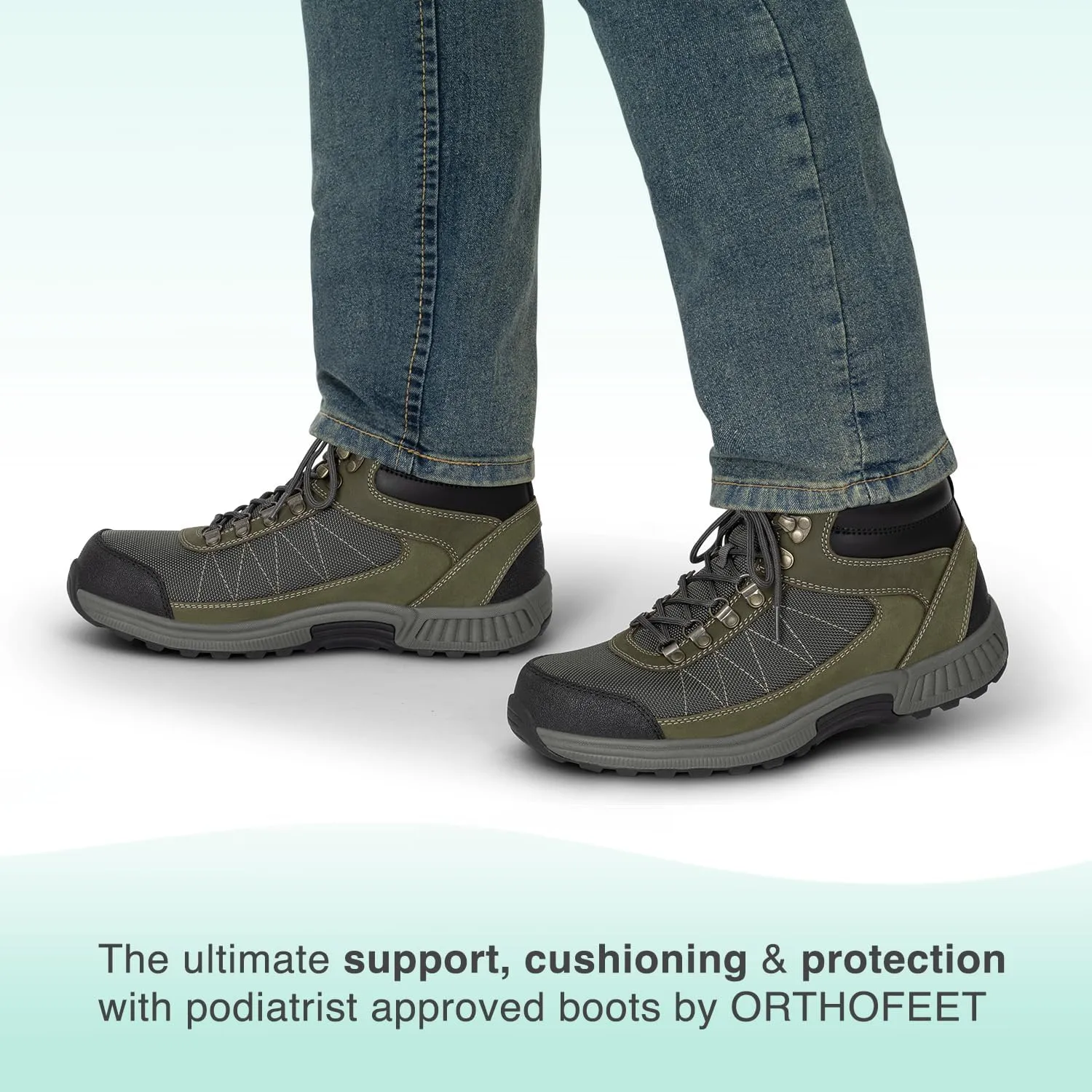 Orthofeet Men's Orthopedic Leather Hunter Boots