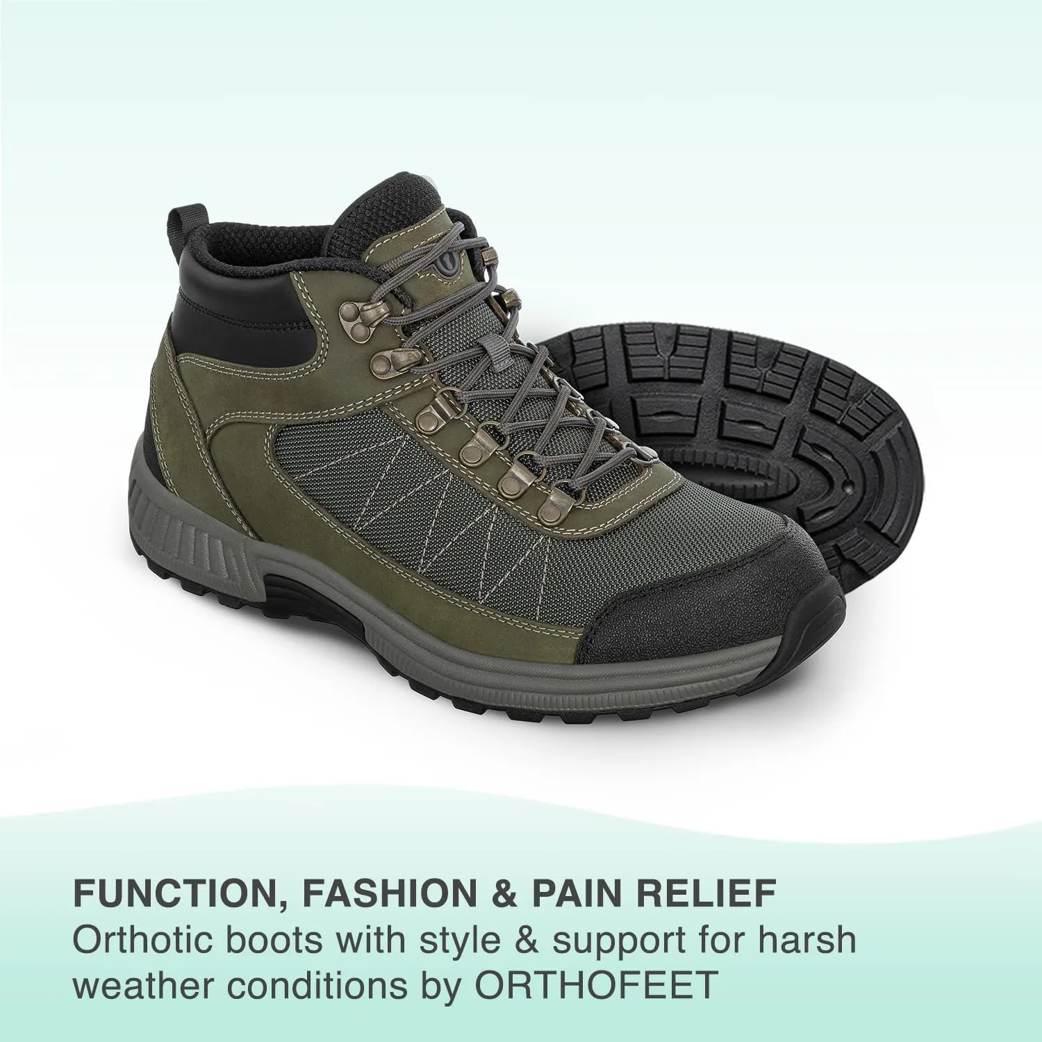 Orthofeet Men's Orthopedic Leather Hunter Boots