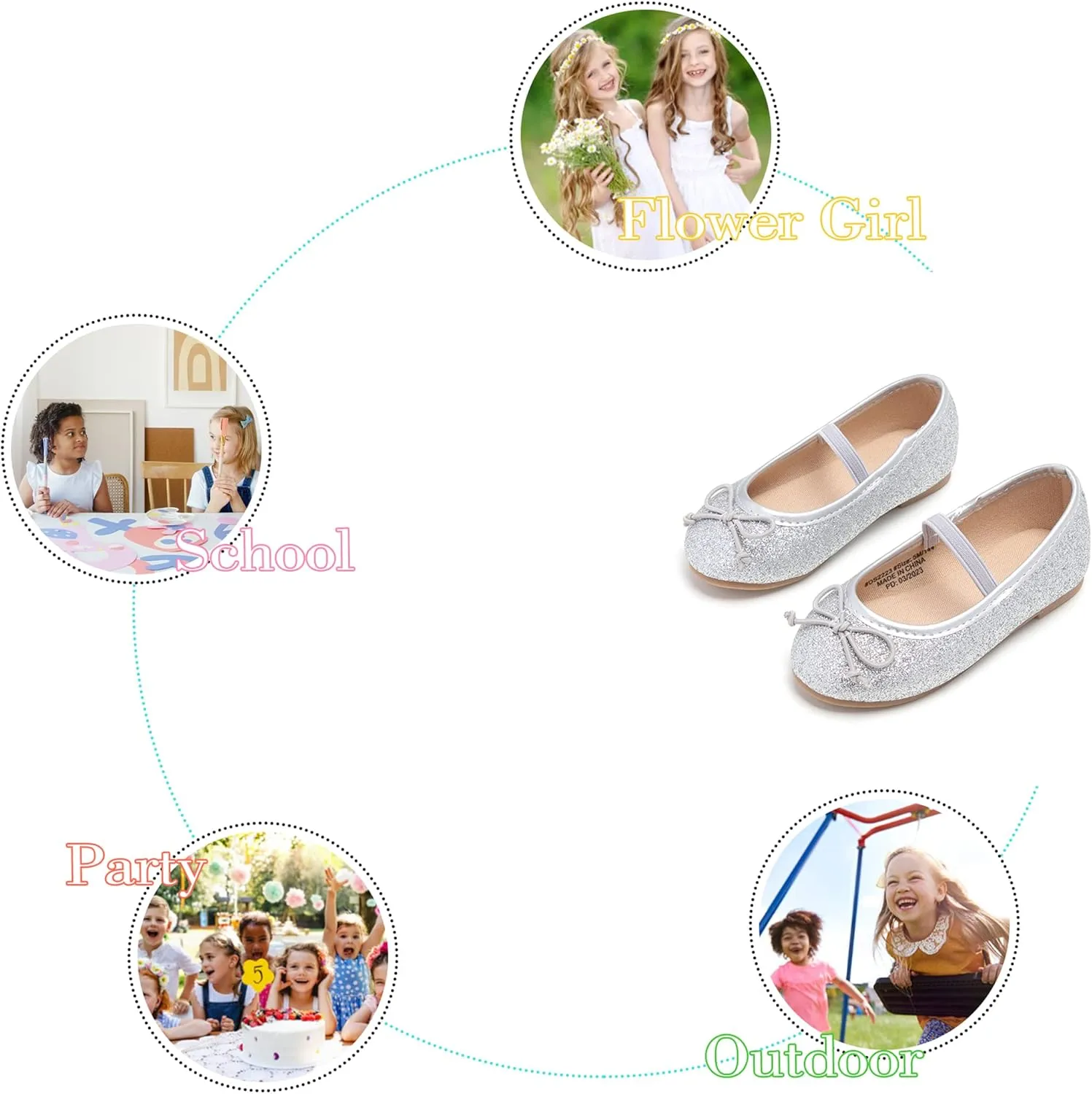 Otter MOMO Toddler Little Girls Party Dress Princess Shoes Slip On Mary Jane Ballerina Flats Shoes