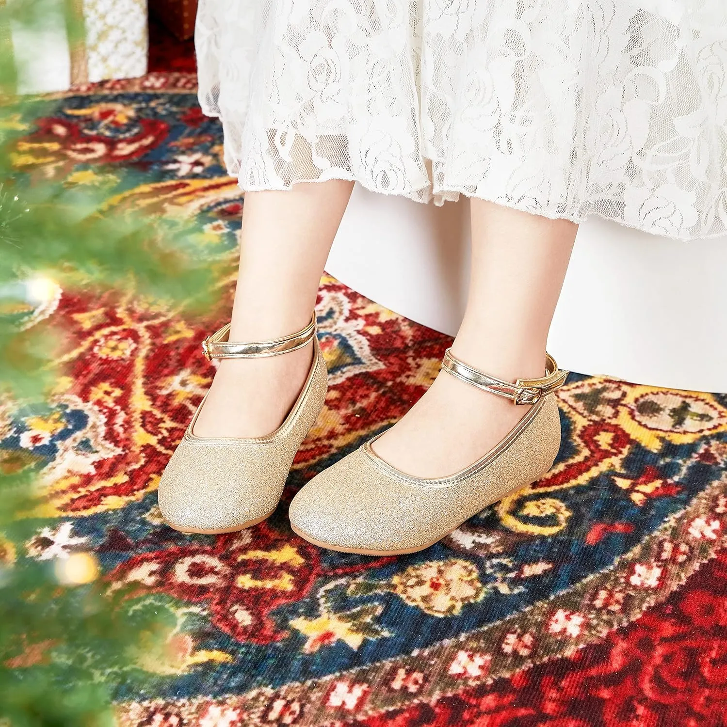 Otter MOMO Toddler/Little Girls Mary Jane Ballerina Flats Shoes Slip-on School Party Dress Shoes