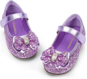 PANDANINJIA Flower Girl Shoes Toddler Little Kid Ballet Flats Pearls Wedding Party Mary Jane Girls Dress Shoes