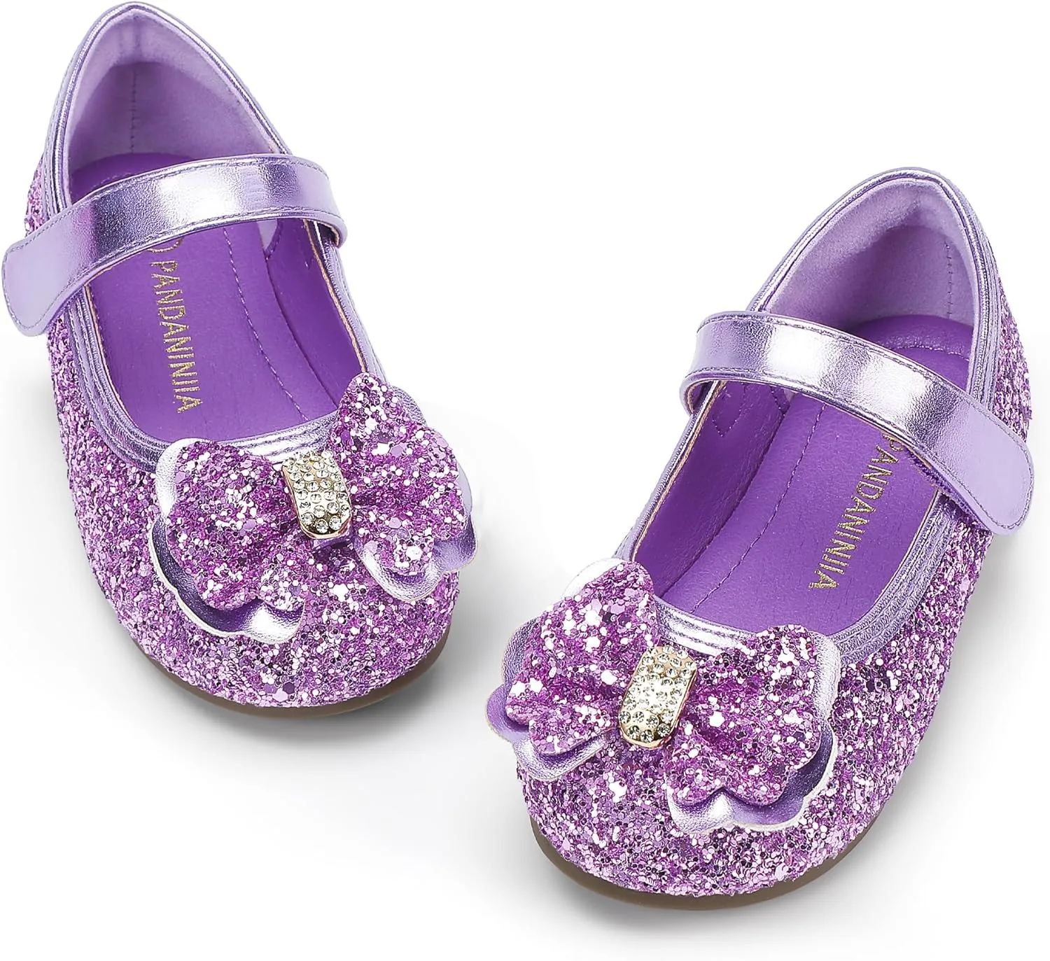 PANDANINJIA Flower Girl Shoes Toddler Little Kid Ballet Flats Pearls Wedding Party Mary Jane Girls Dress Shoes