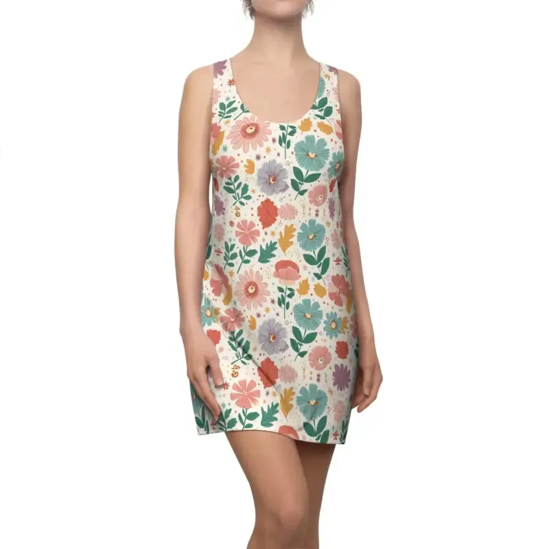 Pastel Flowers Racerback Dress for Effortless Elegance