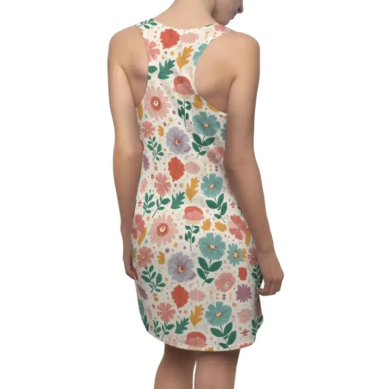 Pastel Flowers Racerback Dress for Effortless Elegance