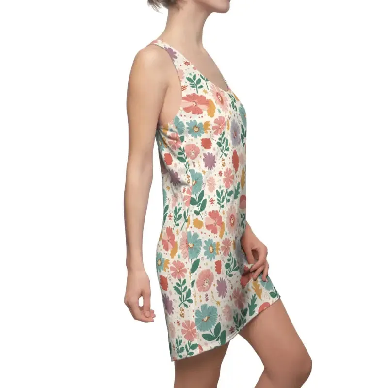 Pastel Flowers Racerback Dress for Effortless Elegance