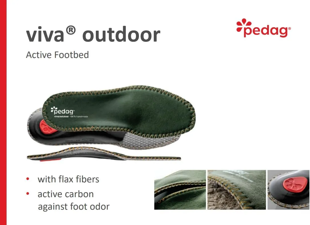 pedag Viva Outdoor | Made in Germany | Hiking Arch Support, Metatarsal Pad & Heel Cushion | Breathable Vegan Leather Insoles | Semi-Rigid | Prevents Foot Odor & Relieves Tired Feet. Size US W7/EU37