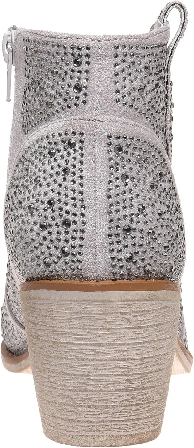 Pierre Dumas Women's Wilder-9 Rhinestone Chunky Heel Ankle Bootie