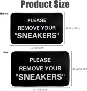 Please Remove Your Sneakers Doormats,Bedroom Living Room Floor Mats, Custom Personalized Door Mat, Funny Doormat (Large - 60x 90 CM)