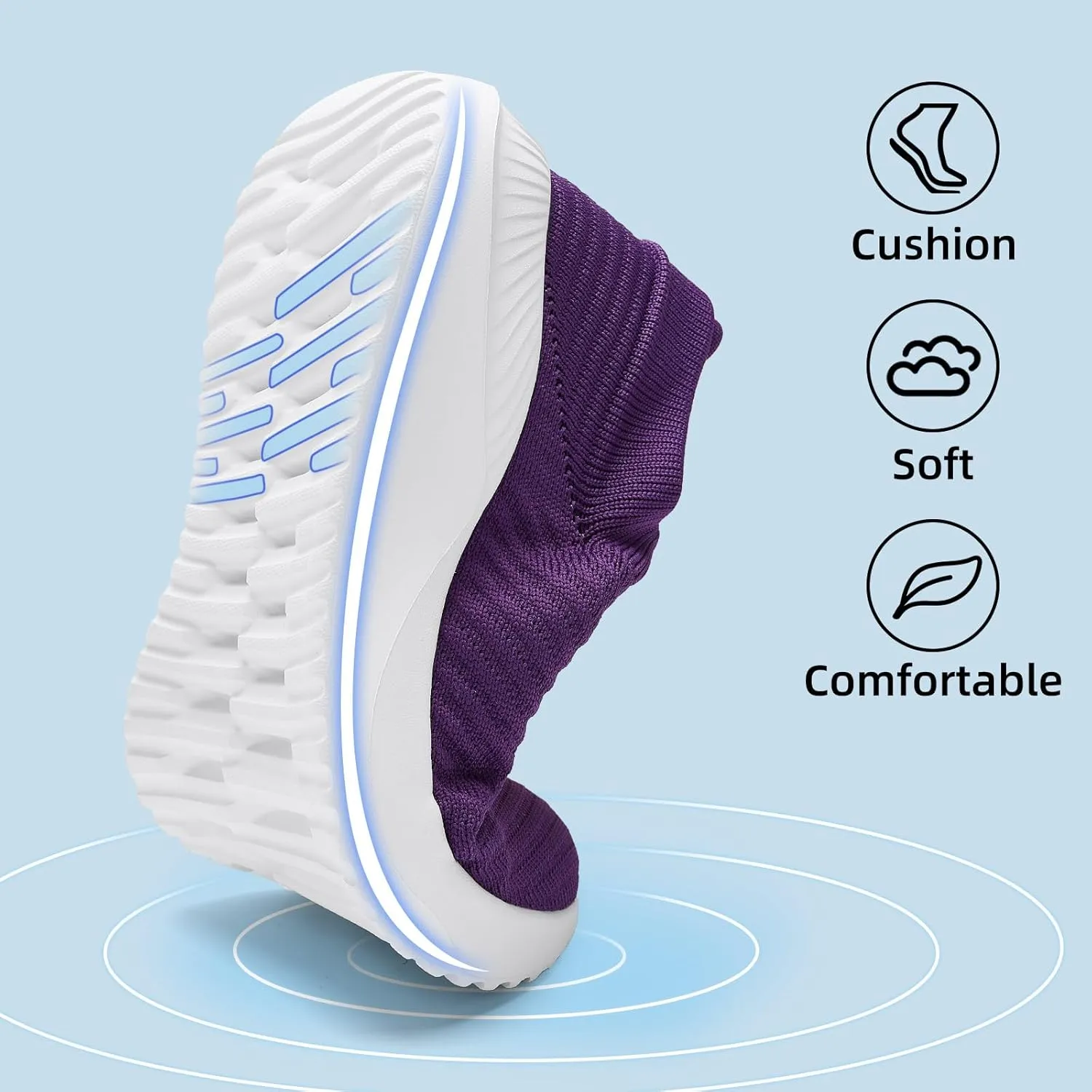 PPQ Womens Walking Shoes Slip on ，Soft Slip in Sock Sneakers for The Shoes are Very Light and Suitable for People who Walk a lot