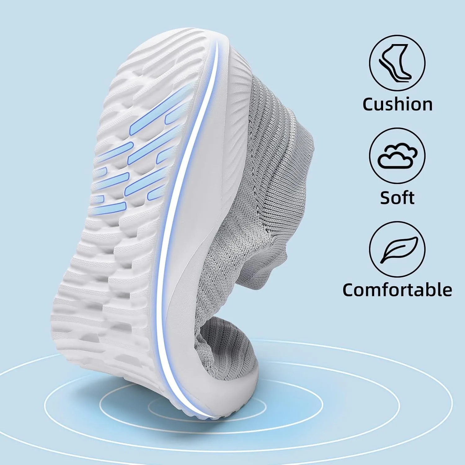 PPQ Womens Walking Shoes Slip on ，Soft Slip in Sock Sneakers for The Shoes are Very Light and Suitable for People who Walk a lot