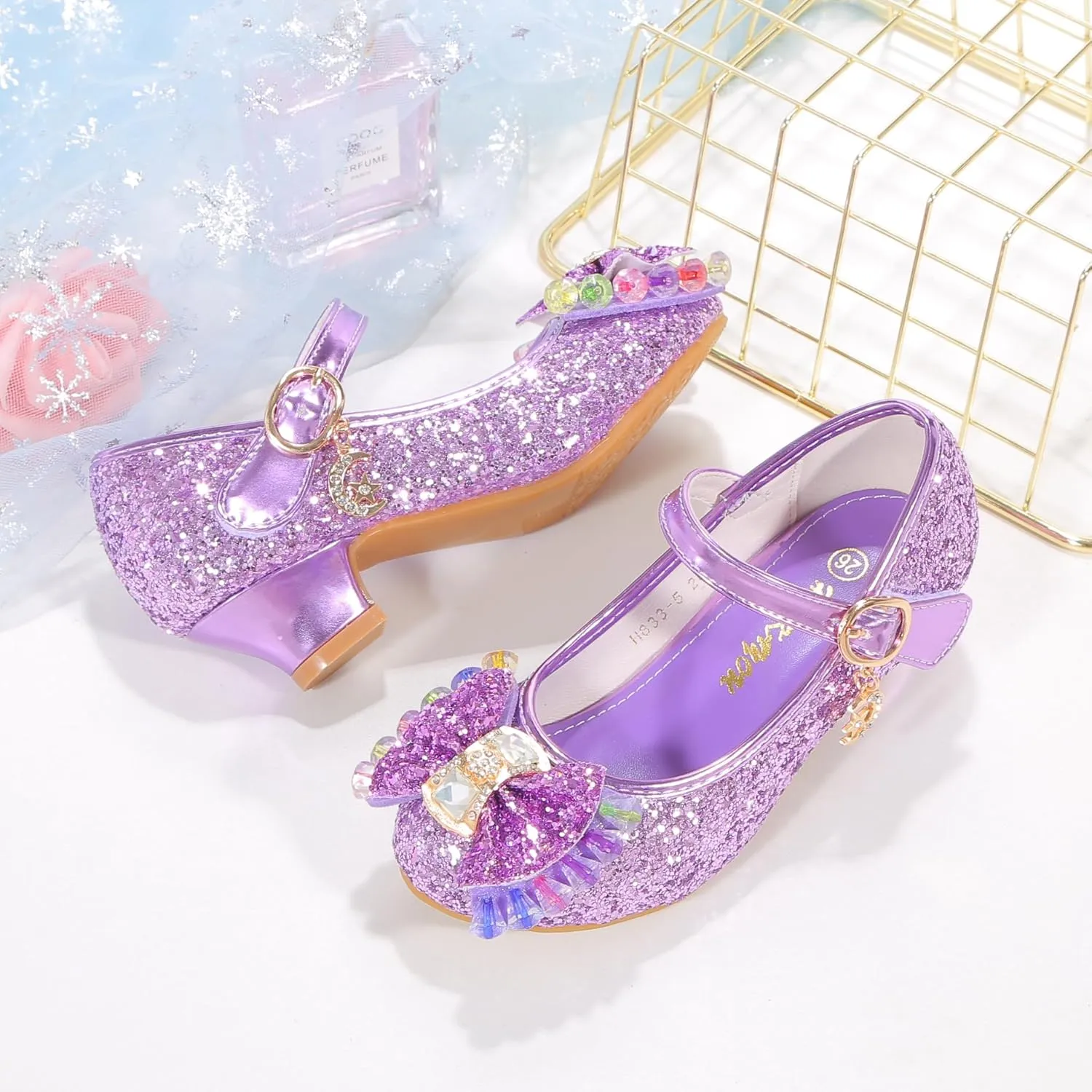 Princess Shoes for Girls, Toddler Dress Shoes with Sparkle - Comfortable & Stylish (Size 2-13)