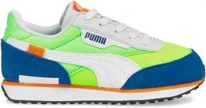 Puma Future Rider Sneaker, White-Fizzy Lime Royal, 2 US Unisex Little Kid