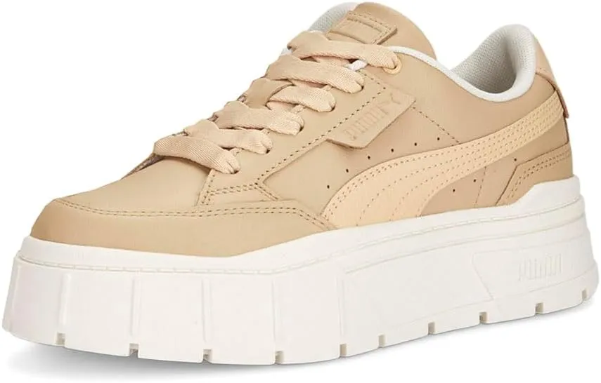 PUMA Womens Mayze Stack Soft Platform Sneakers Shoes Casual - Beige