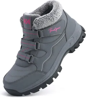 Qiucdzi Womens Winter Snow Boots Warm Fur Lined Anti-Slip Ankle Booties Walking Shoes Non-Slip Outdoor Trekking Shoes
