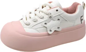 Quirky Cute Star Patch Chunky Sneakers for Women, Preppy Y2K Cute Platform Shoes, Height Boost All Season Wear