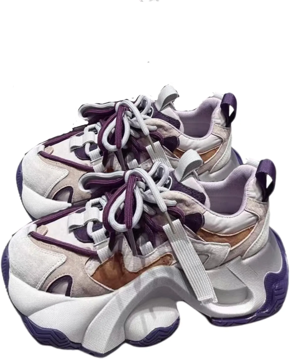 Retro Chunky Sneakers for Women, Increased Height Platform Shoes with Aesthetic Style, Old Dad Shoes