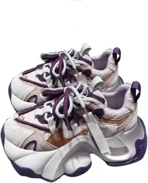 Retro Chunky Sneakers for Women, Increased Height Platform Shoes with Aesthetic Style, Old Dad Shoes