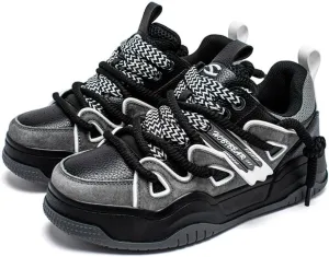Retro Double-Lace Sneakers - Women & Girls Classic Chunky Cute Shoes with Durable Rubber Sole, Breathable Cushioned Design for Campus Life, Beach Travel, Y2K Kawaii Streetwear, Comfy Everyday