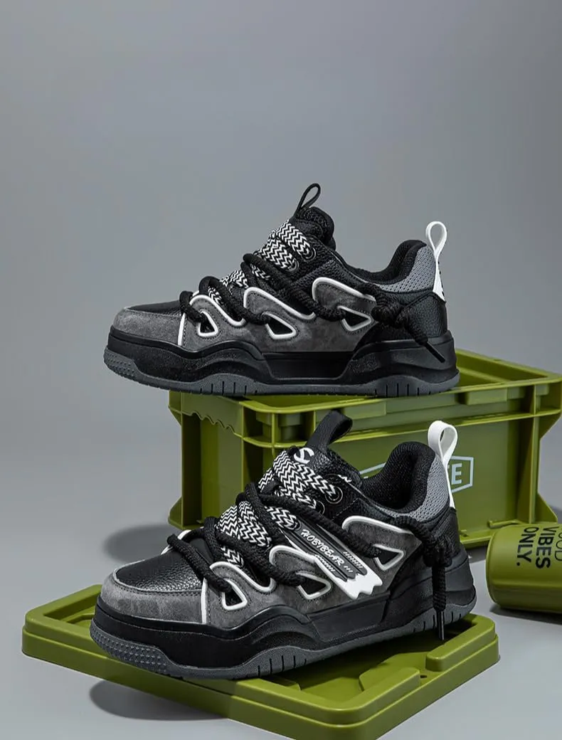 Retro Double-Lace Sneakers - Women & Girls Classic Chunky Cute Shoes with Durable Rubber Sole, Breathable Cushioned Design for Campus Life, Beach Travel, Y2K Kawaii Streetwear, Comfy Everyday