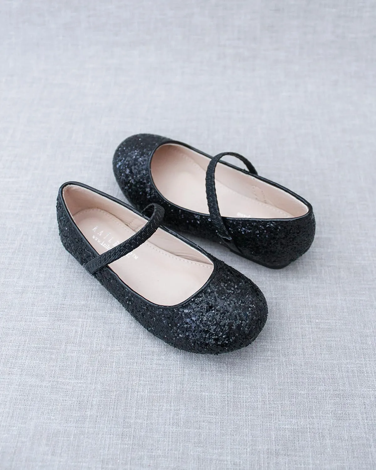 Rock Glitter Mary Jane Ballet Flats, Flower Girls Shoes, Toddler Girls, Party Shoes, Birthday Flats