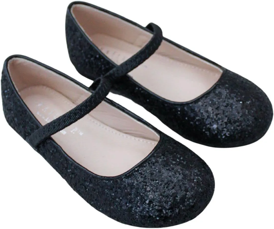 Rock Glitter Mary Jane Ballet Flats, Flower Girls Shoes, Toddler Girls, Party Shoes, Birthday Flats
