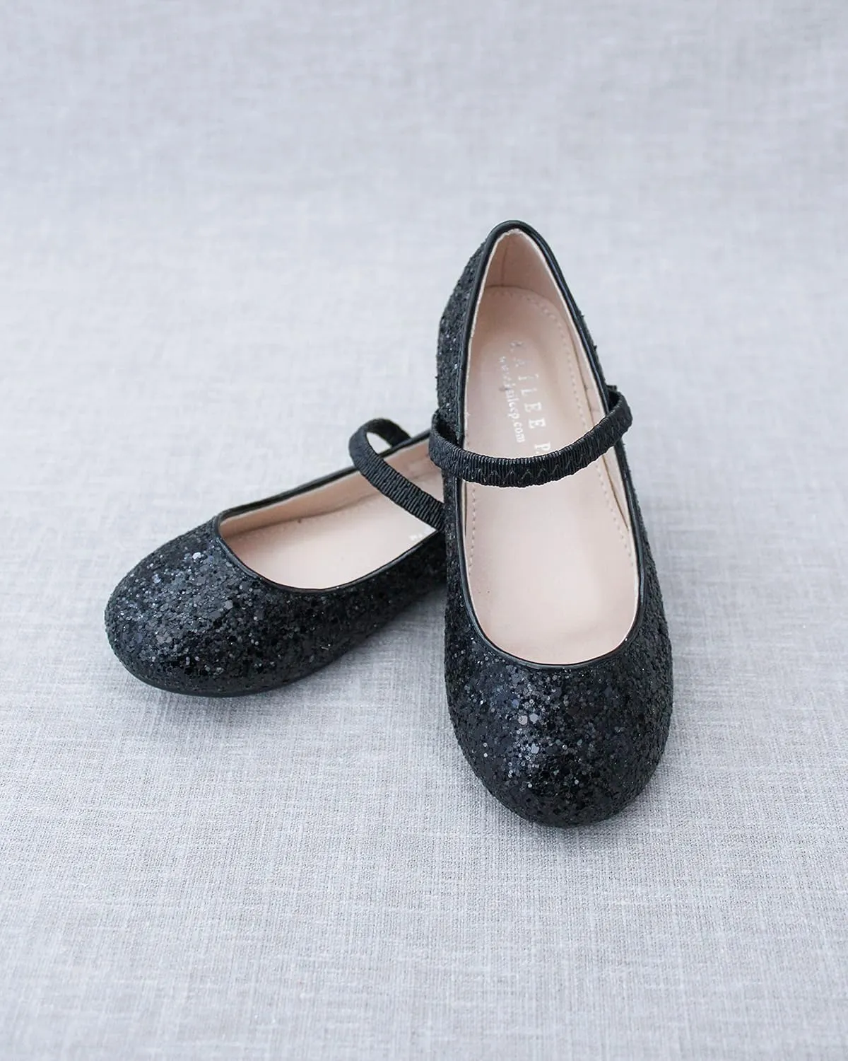 Rock Glitter Mary Jane Ballet Flats, Flower Girls Shoes, Toddler Girls, Party Shoes, Birthday Flats