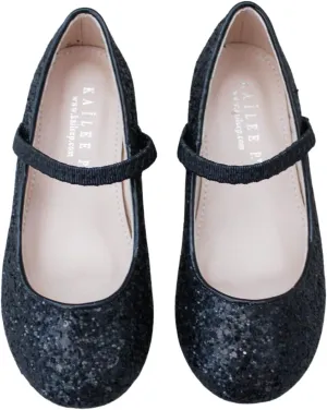 Rock Glitter Mary Jane Ballet Flats, Flower Girls Shoes, Toddler Girls, Party Shoes, Birthday Flats