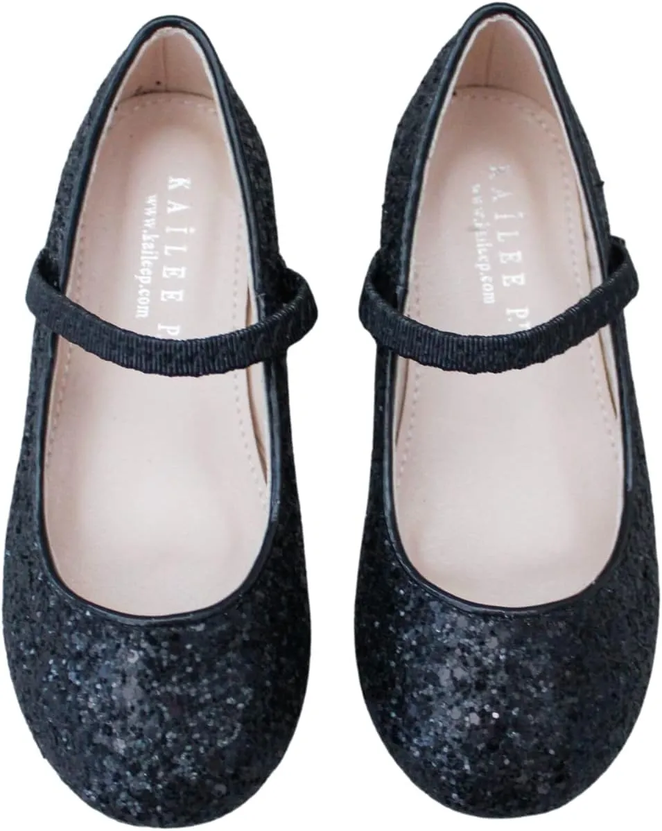 Rock Glitter Mary Jane Ballet Flats, Flower Girls Shoes, Toddler Girls, Party Shoes, Birthday Flats
