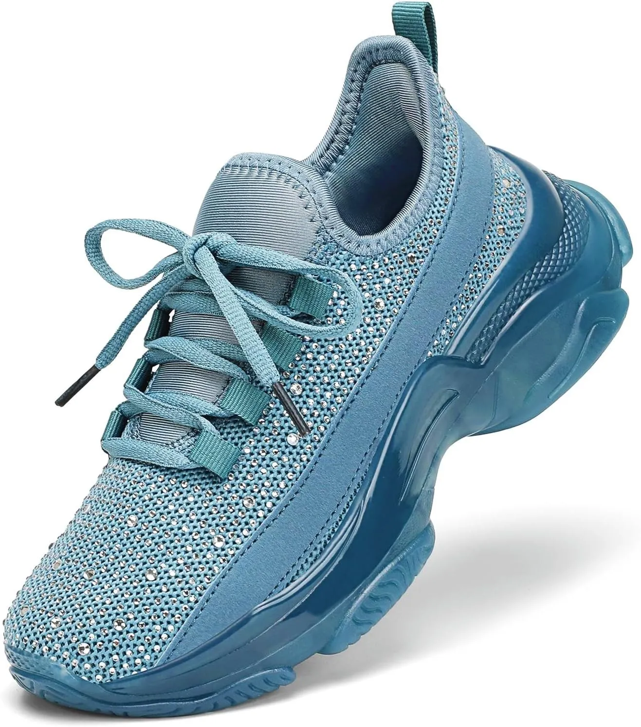 Running Shoes for Women Fashion Rhinestone Sneakers Womens Walking Shoes Comfortable Chunky Ladies Tennis Shoe