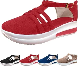 Sandals For Women 2025,Dotmalls Shoes Platform Foot Arch Support Comfortable Casual Summer Dressy Ankle Strap Wedges Buckle Slip On Loafers Low Top Walking Sneakers Sandalias Ortopédicas Para Mujer