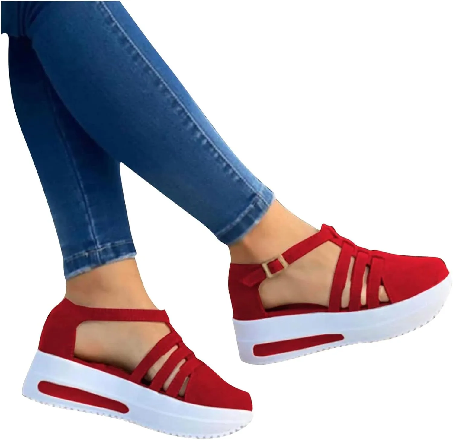 Sandals For Women 2025,Dotmalls Shoes Platform Foot Arch Support Comfortable Casual Summer Dressy Ankle Strap Wedges Buckle Slip On Loafers Low Top Walking Sneakers Sandalias Ortopédicas Para Mujer