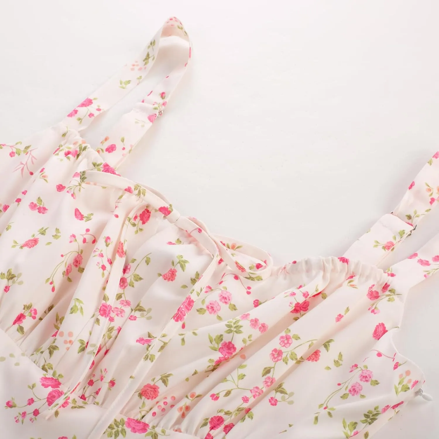 Scarlet Darkness Floral Corset Dress for Women Ruffle Mini Dress Summer Sundress