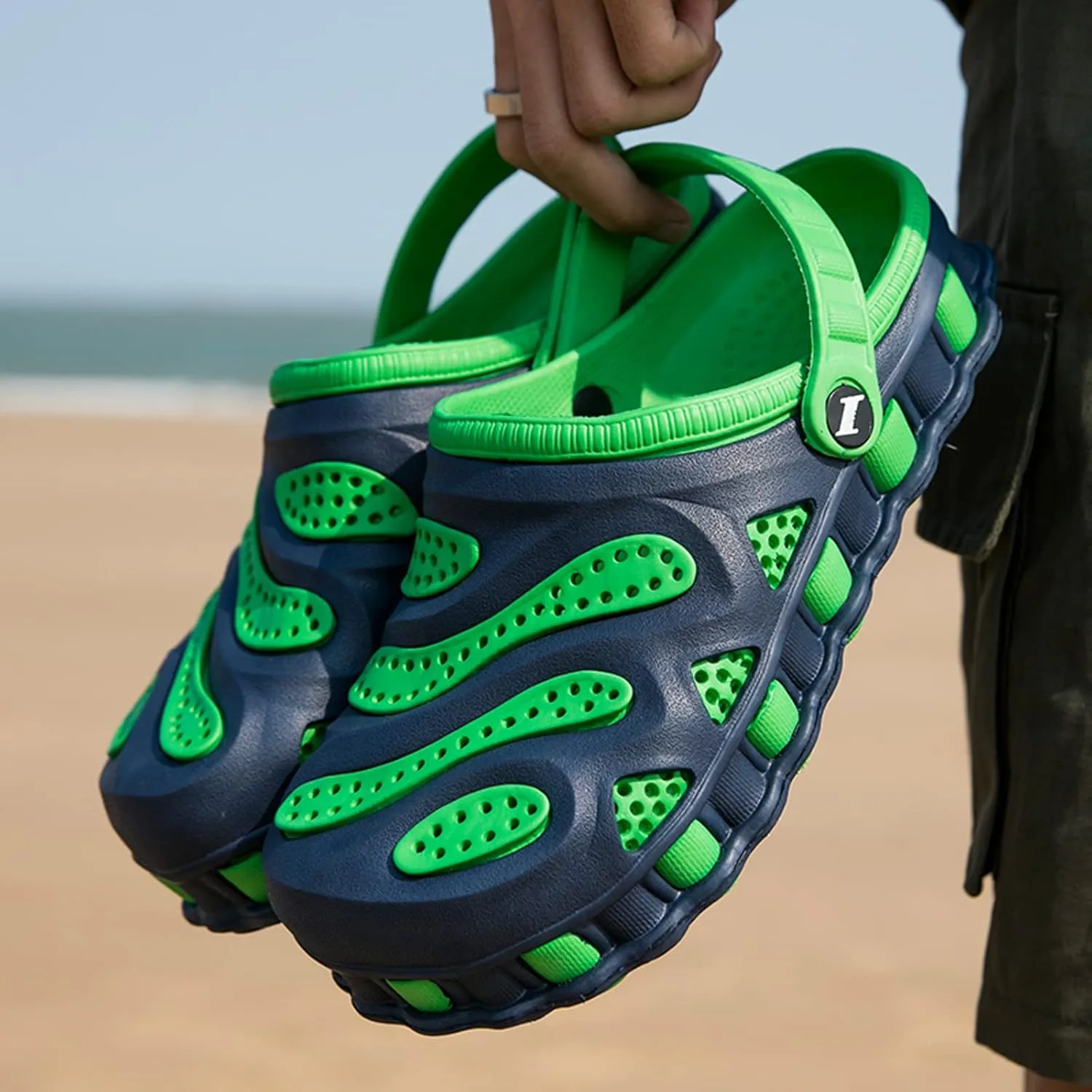 SECHRITE Men's Garden Clogs Shoes Summer Sandals Outdoor Non Slip Slippers Shower Slides for Pool Beach Yard
