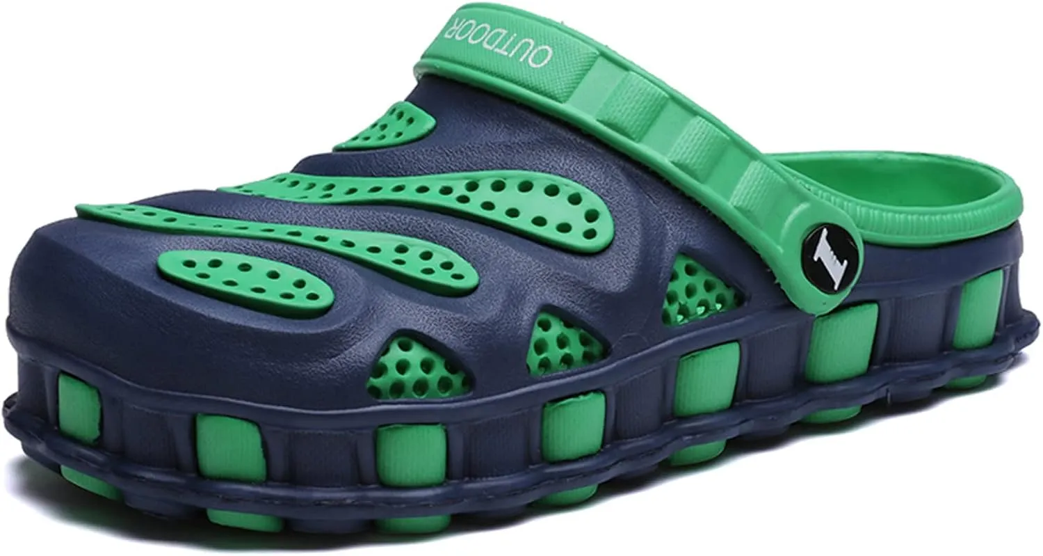 SECHRITE Men's Garden Clogs Shoes Summer Sandals Outdoor Non Slip Slippers Shower Slides for Pool Beach Yard