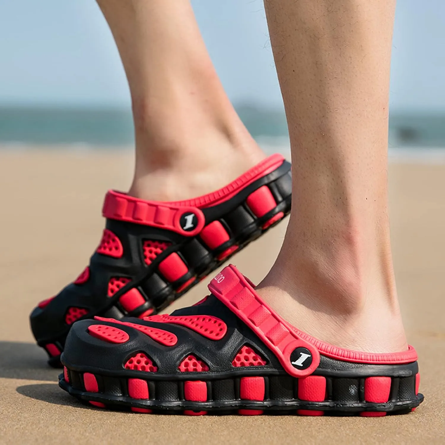 SECHRITE Men's Garden Clogs Shoes Summer Sandals Outdoor Non Slip Slippers Shower Slides for Pool Beach Yard