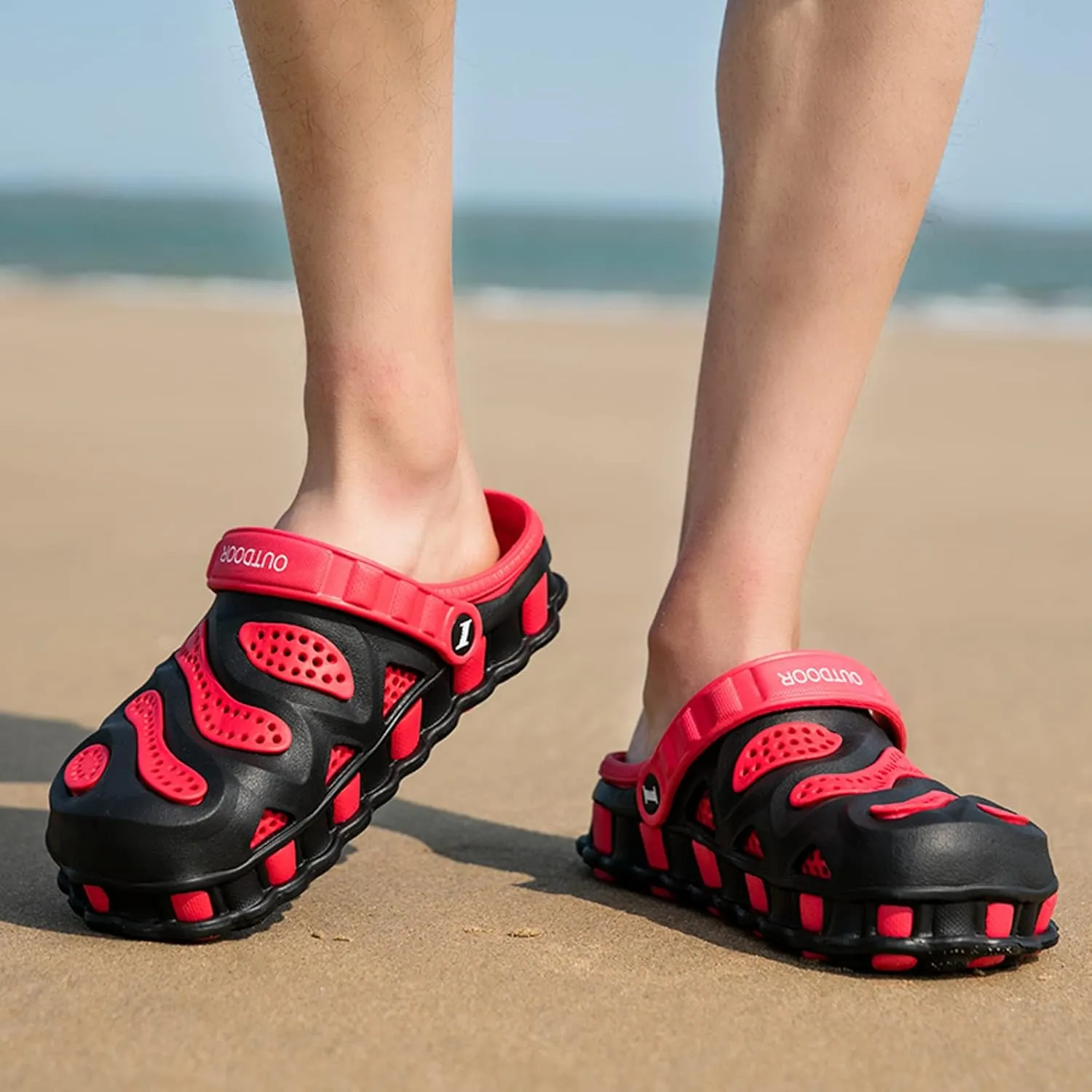 SECHRITE Men's Garden Clogs Shoes Summer Sandals Outdoor Non Slip Slippers Shower Slides for Pool Beach Yard