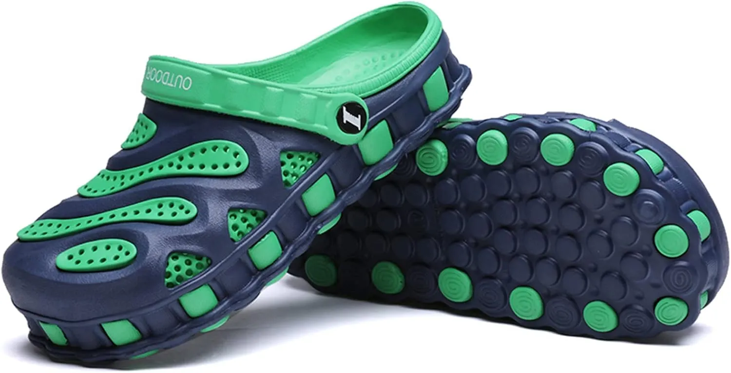 SECHRITE Men's Garden Clogs Shoes Summer Sandals Outdoor Non Slip Slippers Shower Slides for Pool Beach Yard