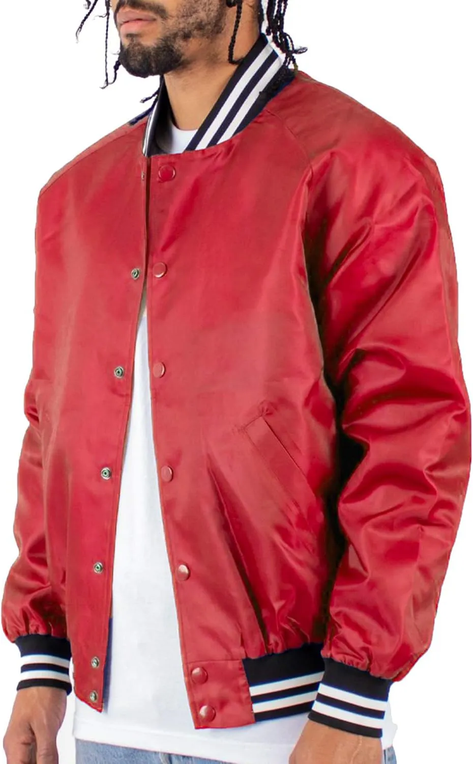 Shaka Wear Men’s Bomber Jacket – Classic Padded Relaxed Fit Water Resistant College Baseball Varsity Coat S-3XL