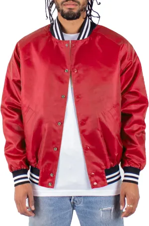 Shaka Wear Men’s Bomber Jacket – Classic Padded Relaxed Fit Water Resistant College Baseball Varsity Coat S-3XL