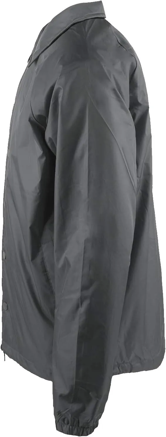 Shaka Wear Men’s Coach Jacket – Classic Windbreaker Nylon Water Resistance Relaxed Fit Snaps Blank Coat